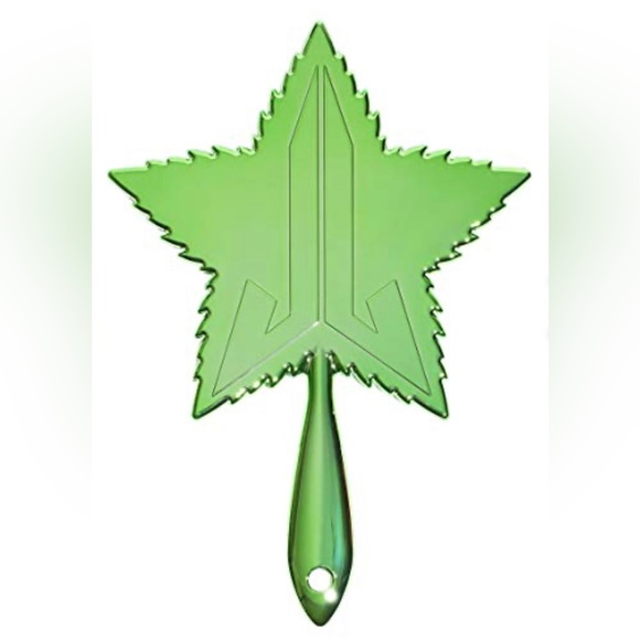 JSC 420 Green Chrome Pot leaf hand mirror - Picture 2 of 2